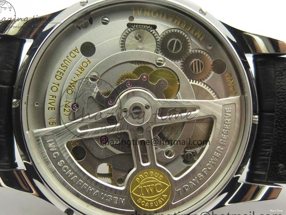 MIROTIME 0714 Popular Portuguese Flying Tourbillon SS Gray Dial 2 Sub Dials on Black Leather Strap 7159